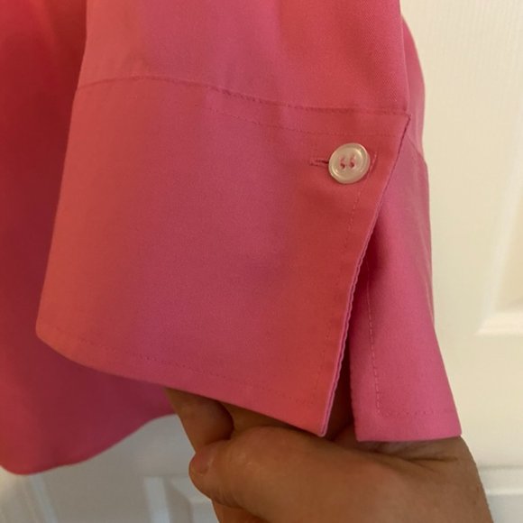 Liz Claiborne Woman Button Down Blouse - Hot Pink - 3/4 Sleeve - Non-Iron - 20W - Picture 3 of 5